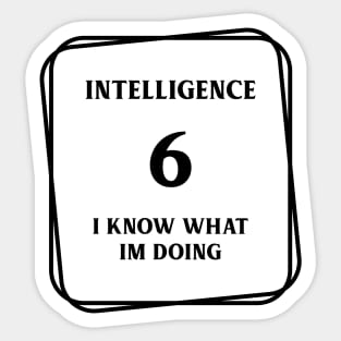 Funny 6 Intelligence RPG Meme Sticker